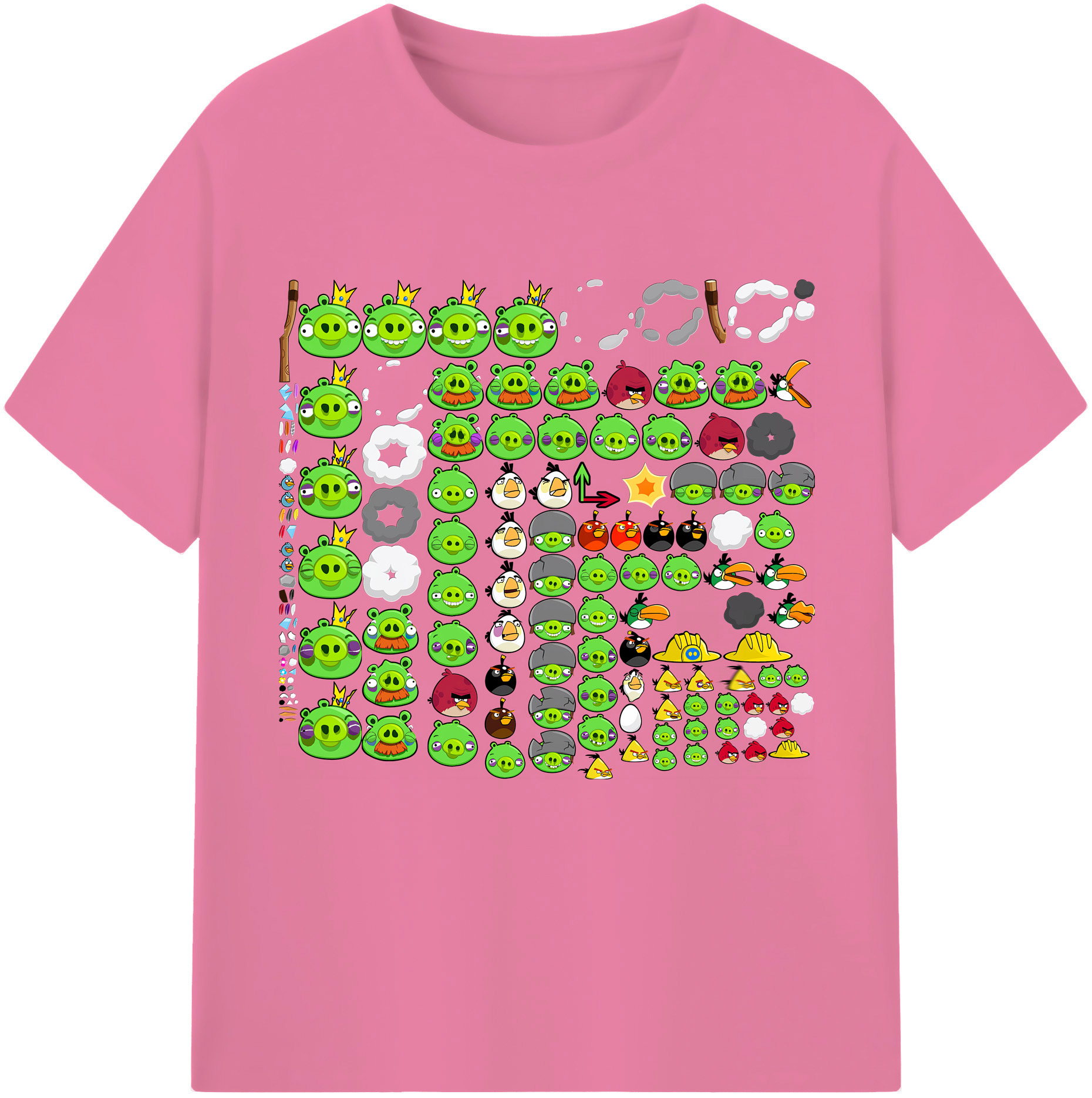 （画像用） Angry Birds アングリーバード 綿100％半袖Tシャツ（フロントプリント）